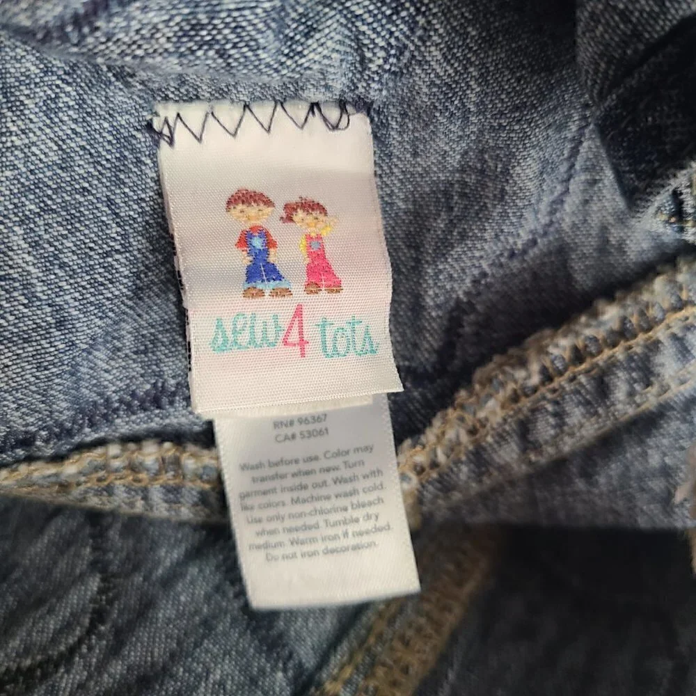Sew 4 Tots Osh Kosh Police Car Patch Denim Overalls Pants